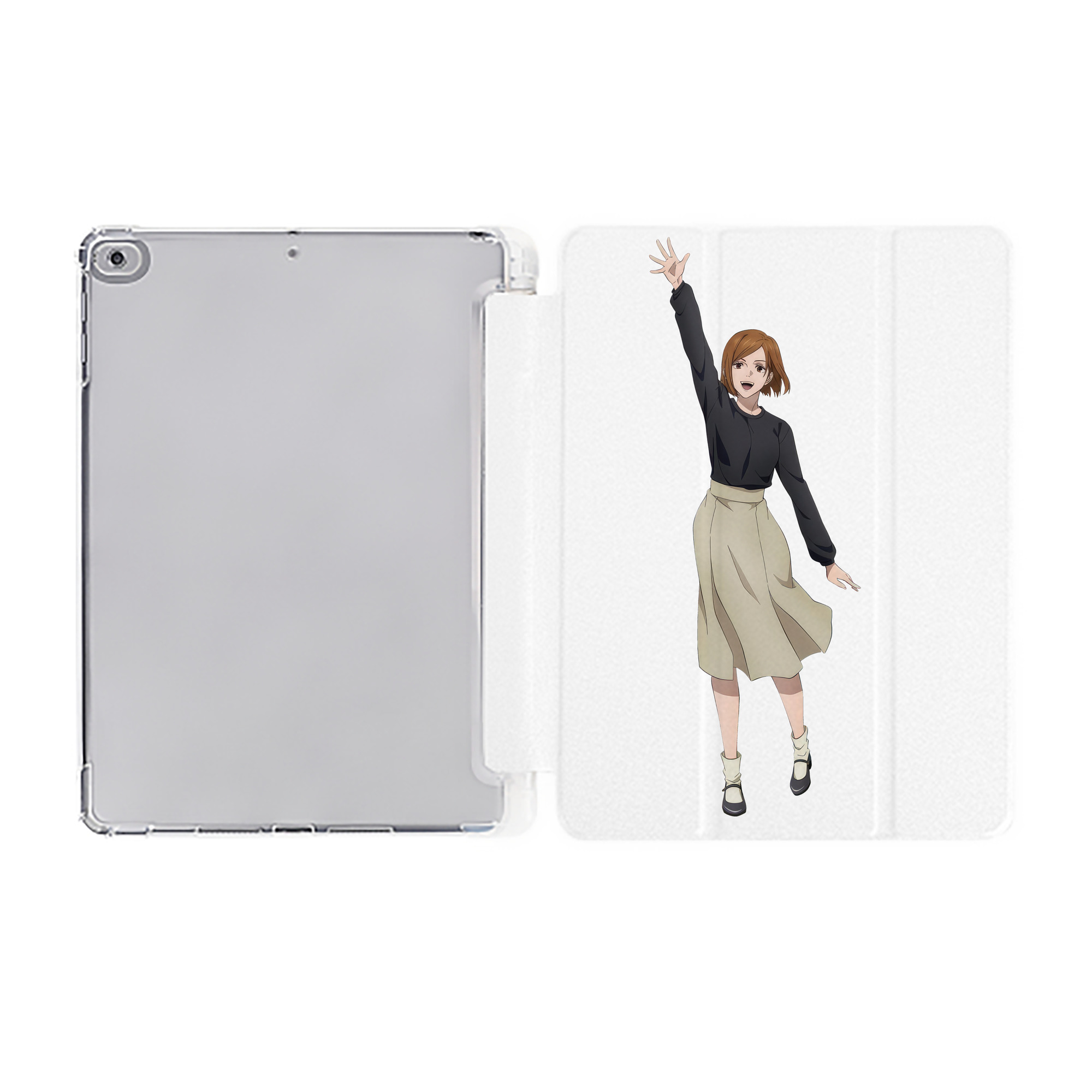 （画像用） 呪術廻戦 Jujutsu Kaisen IPad ケース ペン収納付き 三つ折りスタンド PUレザー×シリコン 対応機種9.5/10.5/10.9インチ